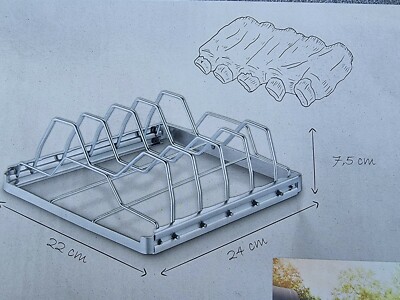 Edelstahl Spareribshalter / Baconhalter Grill Zubehör BBQ Barbecue (klappbar)