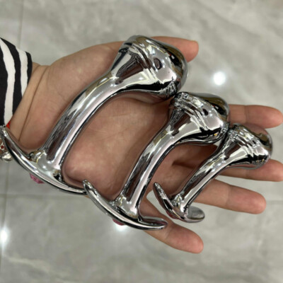 BDSM Anal Plug Stainless Steel Butt Plug Metal Crystal Jewel Wearable Sex  Toy | eBay