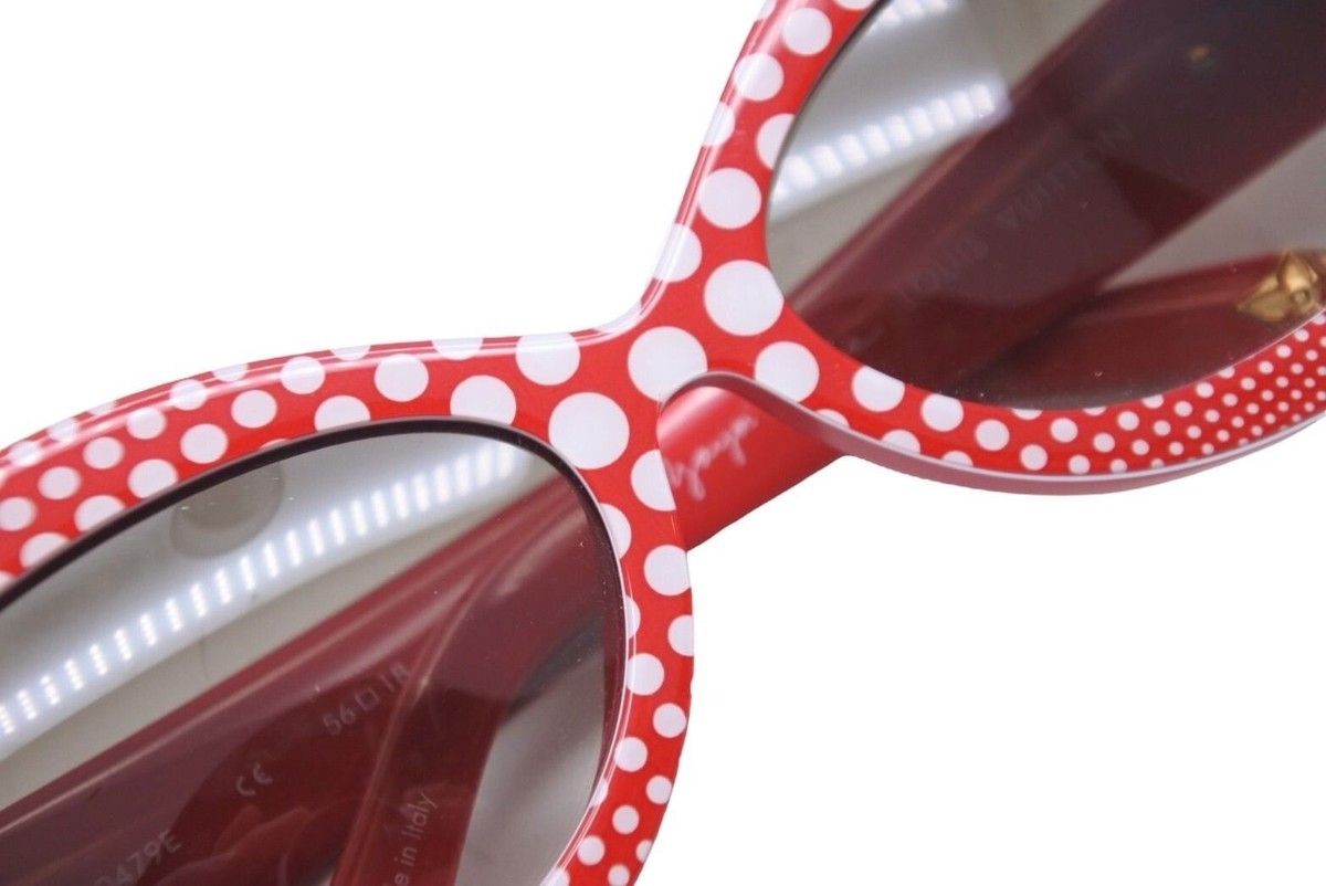 LOUIS VUITTON Sunglasses Yayoi Kusama Dot Pattern Red White Z0479E