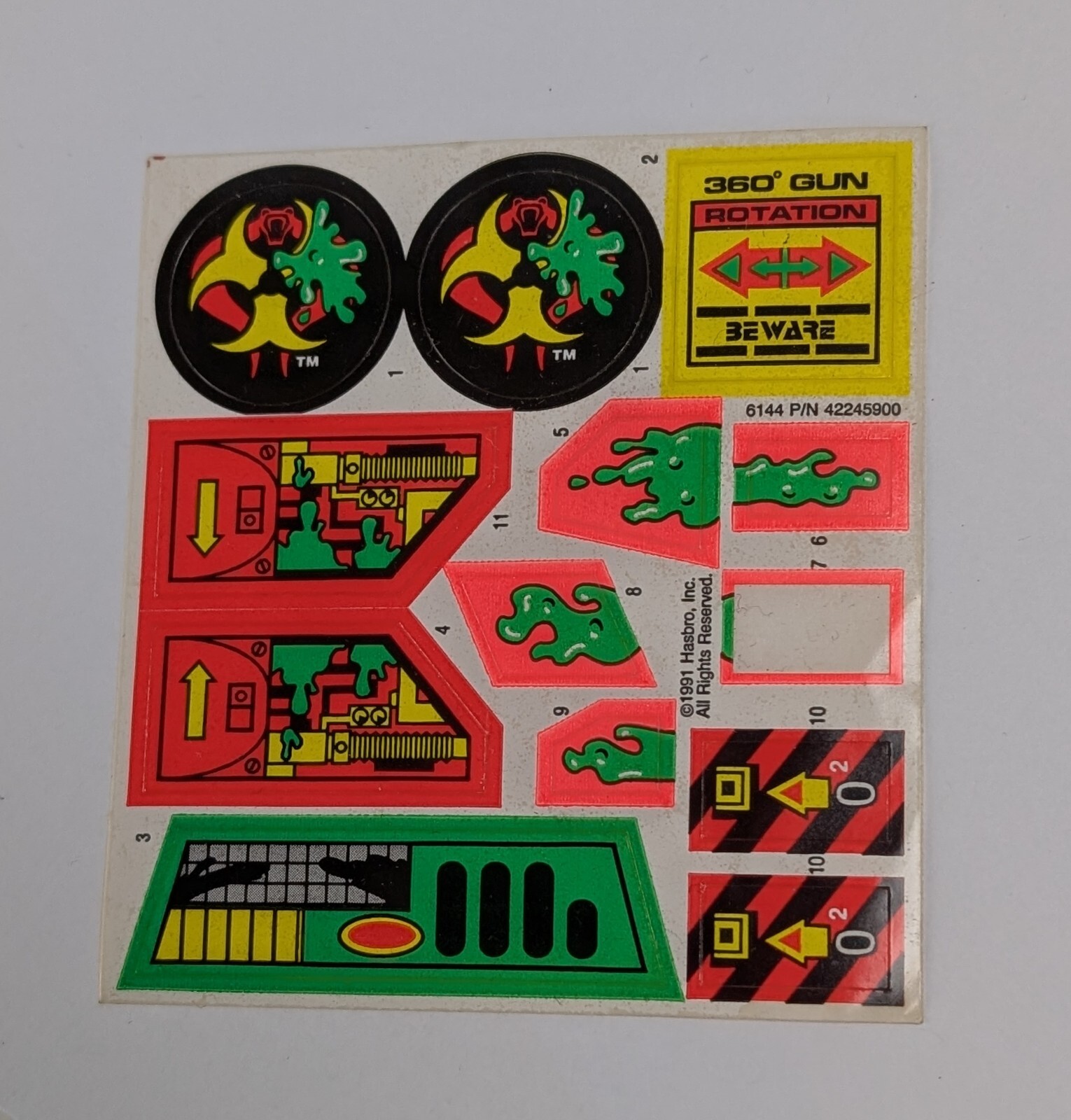 1991 Hasbro GI Joe Eco Warriors Septic Tank Hiss Sticker Sheet Unused Original