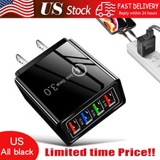 4 Port USB Wall Charger USB Fast Quick Charge QC 3.0 Power Adapter Plug US