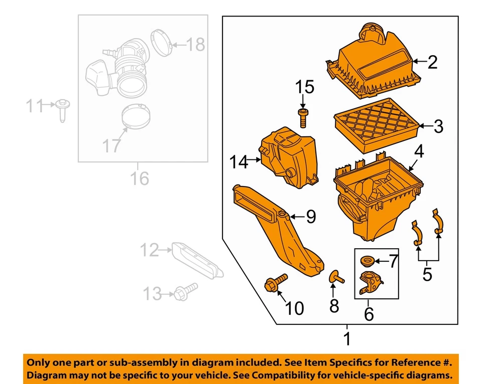 Conjunto de filtro de aire usado se adapta a: Lincoln MKX 2017 3,5 grado A Foto 3 de 4