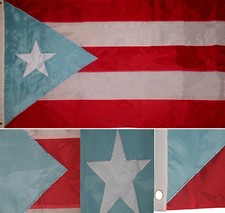 3x5 Embroidered Light Blue Puerto Rico Puerto Rican 210D Nylon Flag 3'x5'