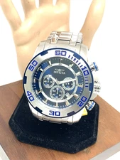 Invicta Men's Watch 22319 Pro Diver Quartz Chronograph Blue Silver Dial Steel