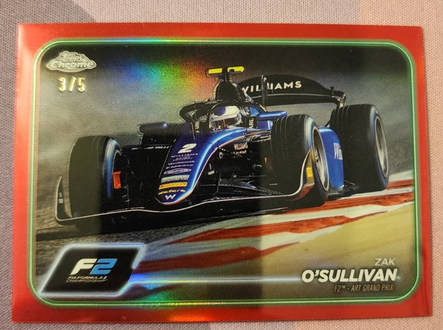 2024 Topps Chrome Formula 1 F1 F2 Zak O'Sullivan #101 Red Refractor 3/5