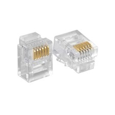 50Pack Telephone Modular Plug RJ11/RJ12 6P6C Connectors for High-Performance ...