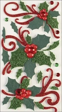 Jolee's Boutique Dimensional Stickers-Flourishes and Holly - 3 Pack