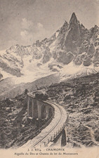 Cartolina Chamonix Aiguille du Dru et Chemin de ler du Montenvers 1910 circa (A4451)