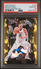 2024 PANINI SELECT GOLD CRACKED ICE #313 NIKOLA JOKIC 6/10 PSA 10