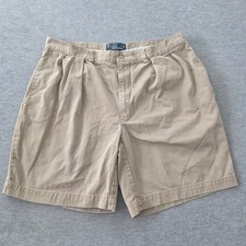 Polo Ralph Lauren Tyler Shorts Mens 38 Tan Khaki Pleated Classic Chino Cotton