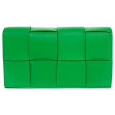 Bottega Veneta Maxi Intrecciato Leather Parakeet Glasses Case Green