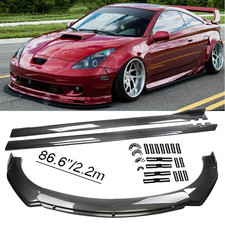 Carbon Style Front Bumper Lip Spoiler Side Skirts For Toyota Celica Gt K