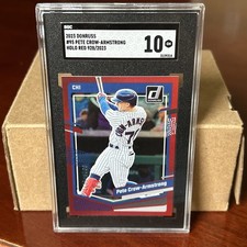 PETE CROW-ARMSTRONG ROOKIE 2023 DONRUSS #95 HOLO RED /2023 SGC 10 GEM MINT SP