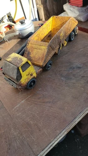 Tonka Gas Turbine Double Dump Belly Trailer PLUS Car Hauler Trailer