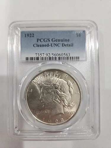 1922 Silver Peace Dollar PCGS Genuine UNC Detail