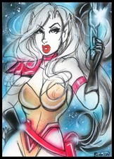 X-Men Star Jammers HEPZIBAH Original Sketch Card Painting by Bianca Thompson
