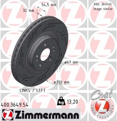 1x Bremsscheibe BLACK Z ZIMMERMANN 400.3649.54 für MERCEDES KLASSE W251 V251 GL