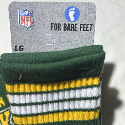 NFL Green Bay Packers 4 Stripe Deuce Crew Socks Adults Size Large NEW! - Picture 2 of 6