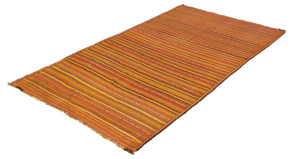 Traditional Vintage Hand Woven Carpet 5'10" x 11'0" Wool Kilim Area Rug - Image 3 of 4