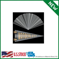 24 Pcs Protective Sleeves for Pennants Display 12 x 30 Pennant Holder Top L