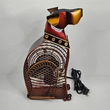 Deco Breeze Electric Dog Fan Decorative Metal Figurine Fan 13”