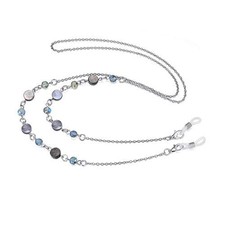 Glasses Eyeglass Chain Strap Holders around Neck for Women, Blue Silver