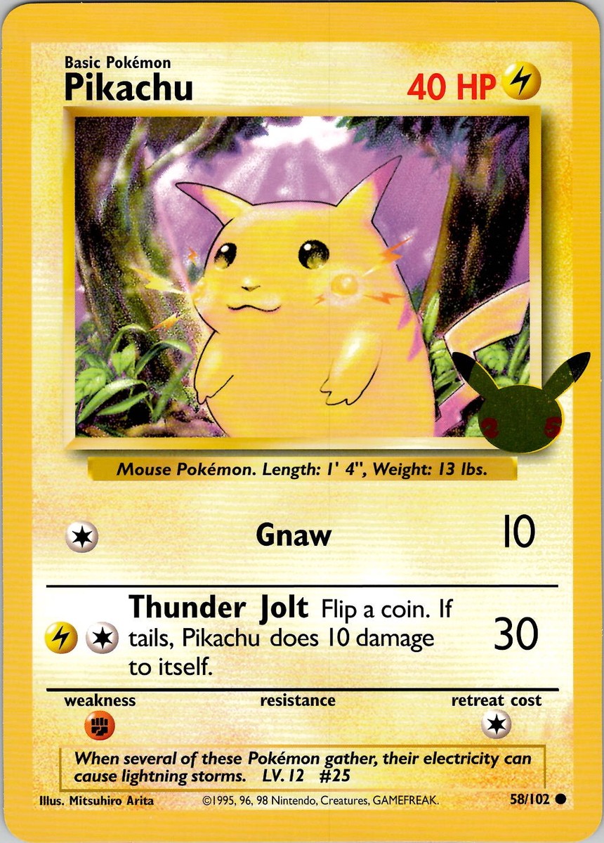 Pikachu - (25th Anniversary) Jumbo Cards 58/102 NM | eBay