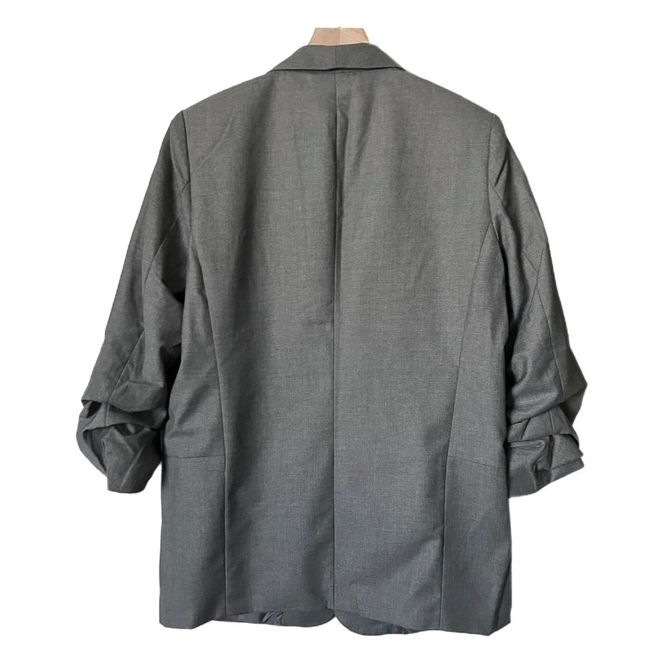 NEW Anthropologie x Mare Mare Cinch Sleeve Open Front Boyfriend Blazer Sz Large - Image 3 of 4