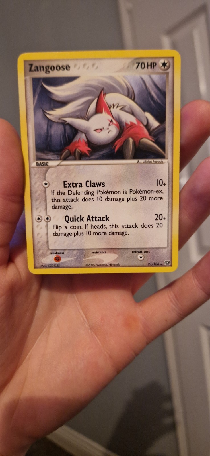 Pokémon TCG Zangoose EX Emerald 21/106 Regular Rare Non Holo - near mint