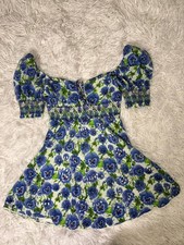 Alice + Olivia Crawford Pansy Floral Puff Sleeve Minidress - Size 0 dress