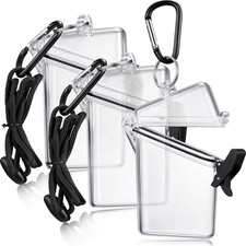 3 Pack Waterproof ID Badge Holder Case Waterproof Clear Vertical ID Card Holder