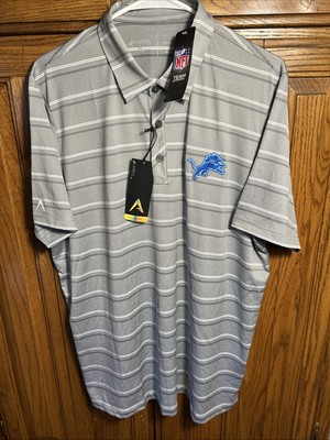 NFL TEAM APPAREL TX3 COOL DETROIT LIONS Gray PERFORMANCE GOLF POLO SHIRT SIZE L
