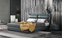 Leder Bett Polster Design Luxus Doppel Hotel Betten Schlaf Zimmer Ehe 180X200 Cm