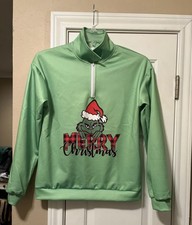 The Grinch Dr Seuss How The Grinch Stole Christmas Green Sweatshirt Size Small