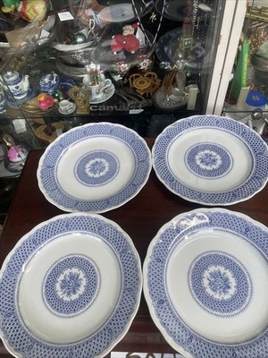 Set Of 4 Nikko  Kingston -Heavenly  blue Dinner Plates 10  Plate 
