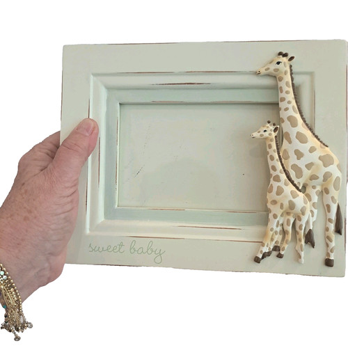 Picture Frame by Wendy Bellissimo Baby Nursery Giraffe & Baby 4x6" w/ Back Stand