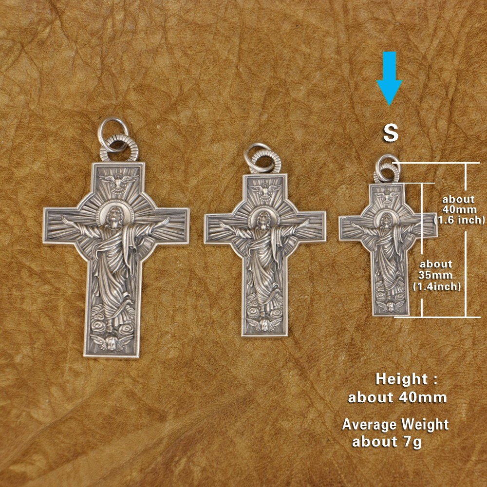 925 Sterling Silver Jesus Christ Cross Pendant Good Detail Jewelry ...