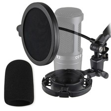 AT2020 Shock Mount with Pop Filter and Foam Windscreen, Noise Reduction Micro...