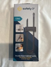 Safety 1st Double Door Cabinet Locks Charcoal 2-Pack