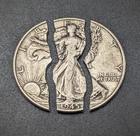 1945 Walking Liberty 90% Silver Half Dollar Magic Puzzle Coin Three Piece Coin