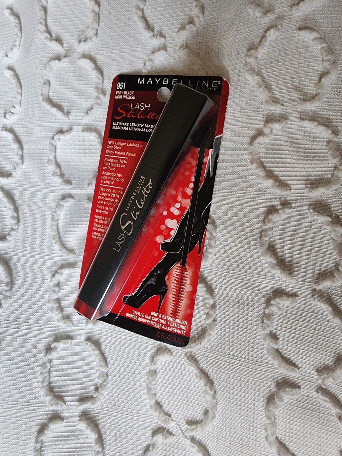 Maybelline Lash Stiletto Mascara 951 Very Black Waterproof New Sealed  