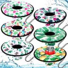 Funnymoom 6 Pcs Neoprene Floating Drink Holder Floating Coaster Pool Drink Fl...