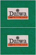 A Pair of WHITE Daiwa Patches b Sew / Iron On Angling Fly Carp Fishing Badges