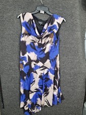 Adrianna Papell Dress Womens 12 Sleeveless Cowl Neck Flared Party Cocktail Forma