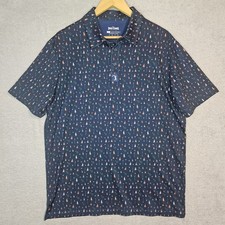 Bogey Bros Polo Men  s Large Navy Blue Boats  Hose Nautical Stretch Golf Shirt