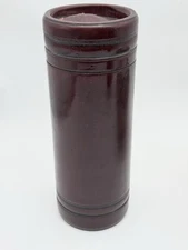 Vintage 10” Chinese Bamboo Tea Caddy/Scroll Canister