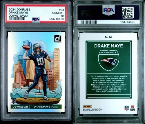 2024 PANINI DONRUSS DOWNTOWN! #13 DRAKE MAYE PSA 10