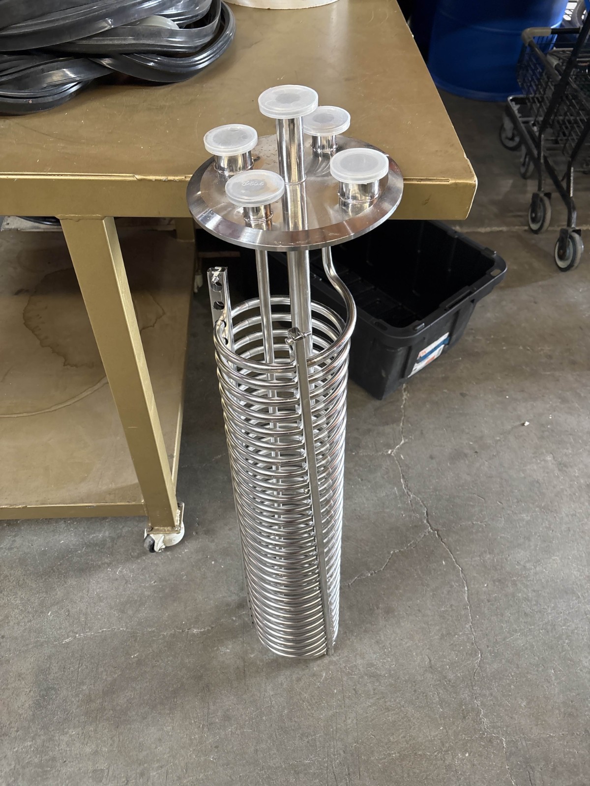 NEW - 8" Tri-Clamp Coil w/ 5x 1.5" Tri-Clamp Lid 304 Sanitary Stainless Steel