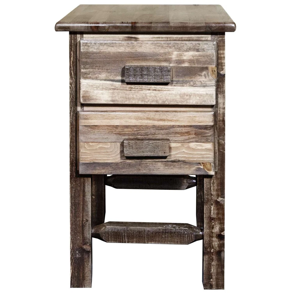 Mesa de cabeceira Montana Woodworks Homestead com 2 gavetas lacada com vitrais MWHCN2DNS - Imagem 2 de 3