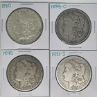 1880 1889-O 1890 1921-S Morgan Dollar Lot of 4